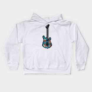 Tiled Pixel Armed and Homeless Guitar Upright Kids Hoodie